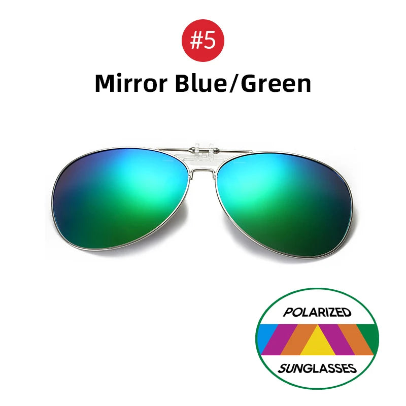 VIVIBEE oversized pilot clip-on sunglasses with polarized lenses, black frame, and flip-up design, stylish eyewear by R.E.D. Shopping