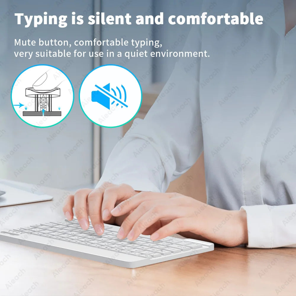 Wireless Bluetooth Keyboard with Rainbow Backlit – Tablet, iPad, Phone, Android, iOS, Windows