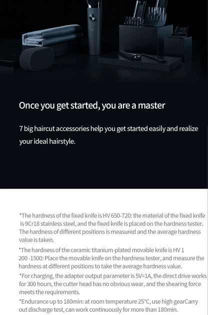 Xiaomi Mijia Wireless Hair Clipper – Titanium Alloy Blade, Men & Kids