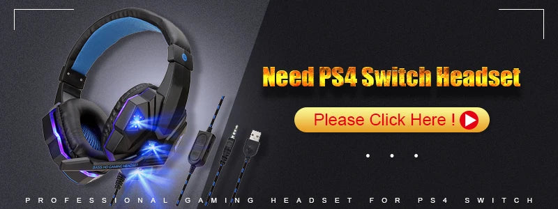 LED Gaming Headset with Microphone – Wired, Bass Stereo for PC, PS4, PS5 & Xbox