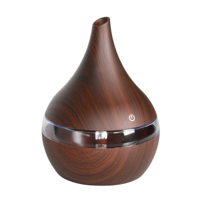 300ml Ultrasonic Humidifier & Aroma Diffuser | Essential Oil | Cool Mist | 7-Color LED | Wood Grain | Home & Office