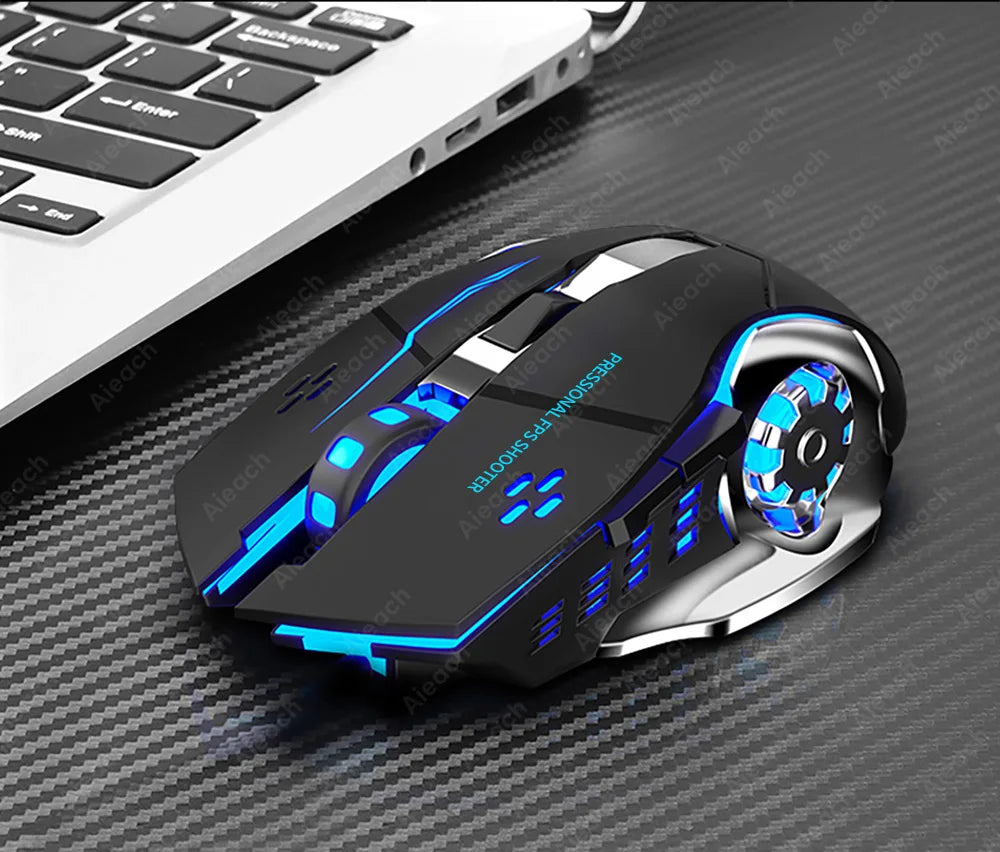 AIEACH Bluetooth Wireless Gaming Mouse – Rechargeable, RGB Backlight, E-Sports Style for PC