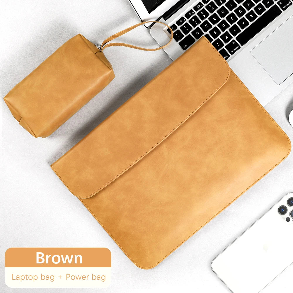 MacBook Laptop Sleeve Case – PU, for MacBook Pro 16/14 M3/M4/M5, Air 13 M2, Matebook 15, Multiple Sizes