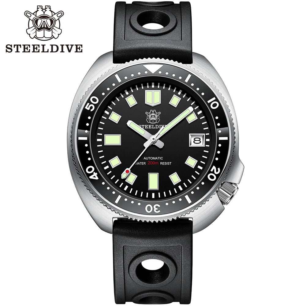 Steeldive SD1970 Automatic Dive Watch – NH35, Sapphire Glass, AR Coating, 200M Waterproof, 6105 Turtle