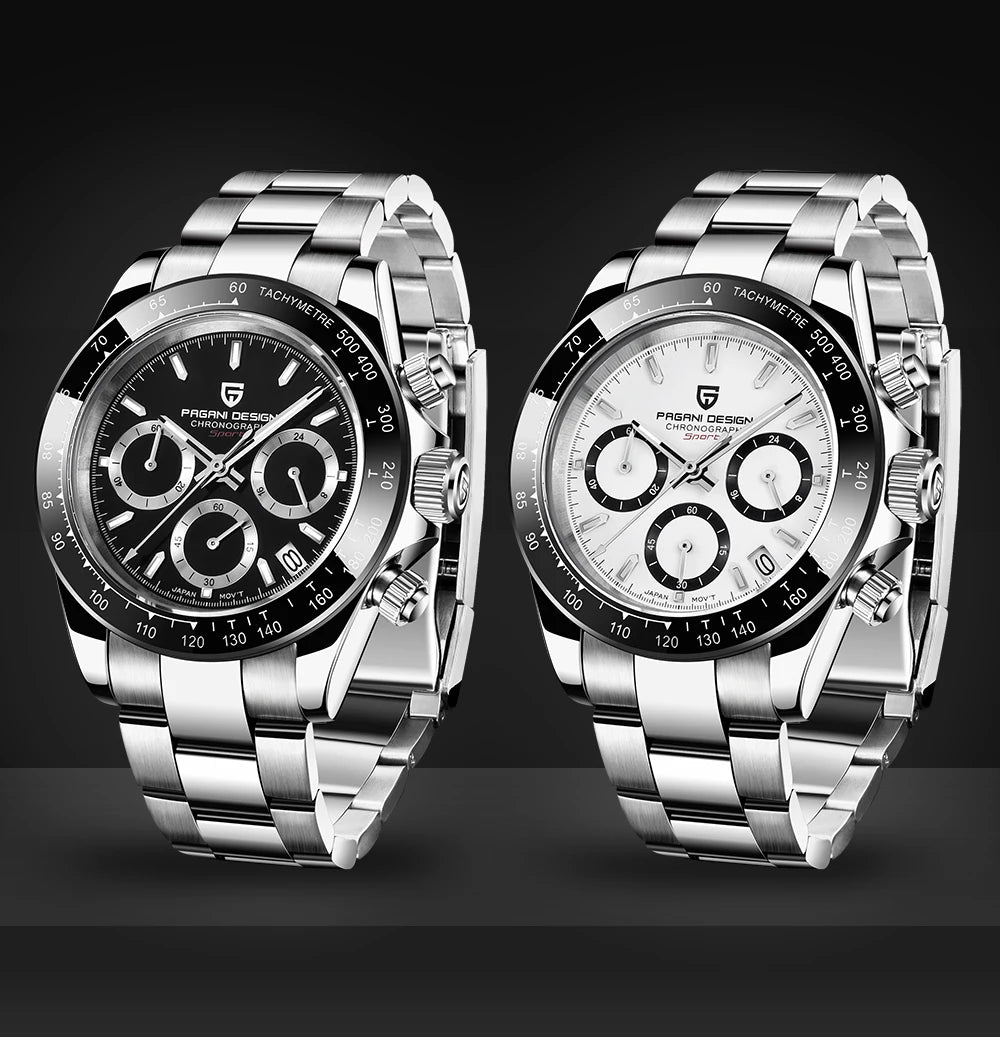 PAGANI DESIGN PD1644 Men's Quartz Chronograph Watch – Sapphire Crystal, 100M Water Resistant