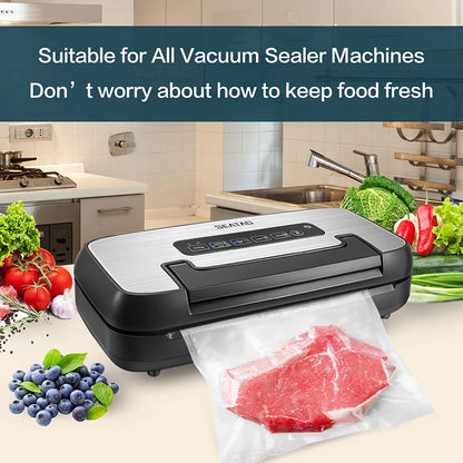 R.E.D. Shopping SEATAO vacuum food storage bags, long rolls in various sizes for vacuum sealing and fresh food preservation.