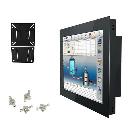 Red Shopping 10-15 inch industrial all-in-one panel PC with resistive touch screen, Intel Core i3, and Windows 10 Pro.