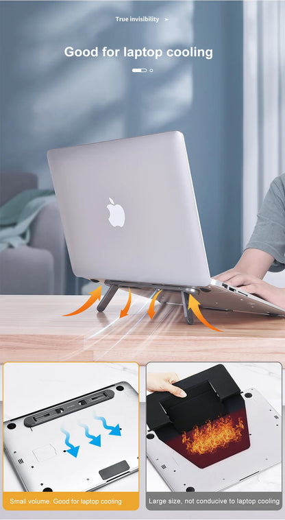 Oatsbasf Laptop Stand – Foldable Mini Riser, Cooling Mount for MacBook Air/Pro, iPad, Dell, Lenovo, Xiaomi