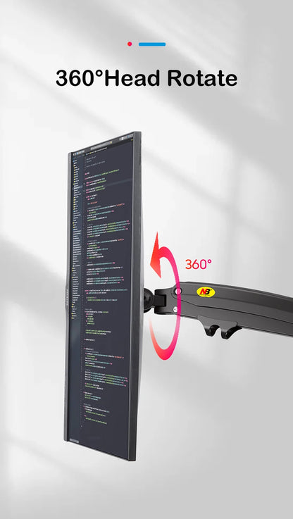 NB H180 Double monitor desk Holder Arm Gas Spring Full Motion 17"-27" LCD TV Mount ergonomic dual arm clamp bracket 2-9kgs each