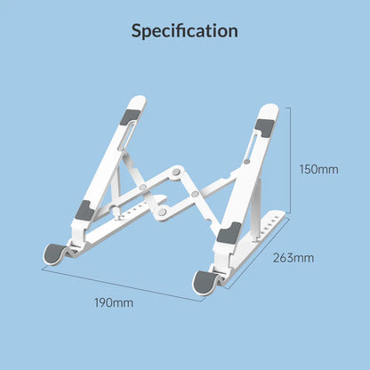 ORICO Foldable Laptop Stand – 7-Angle Adjustable 15°-45°, Carbon Steel, for MacBook & Tablets