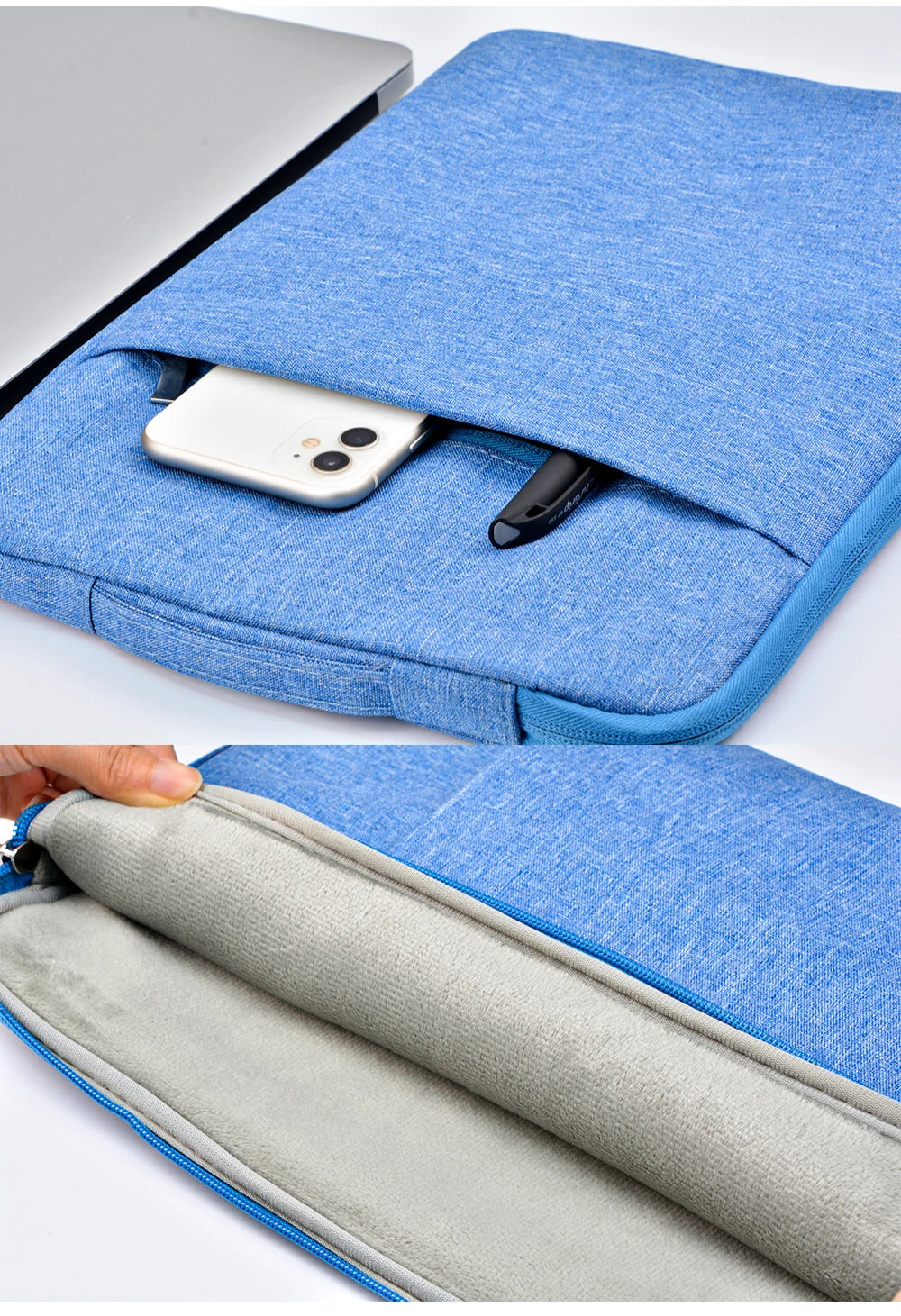 Waterproof Canvas Laptop Sleeve – 11"-15.6", MacBook/Xiaomi/HP, 8 Colors