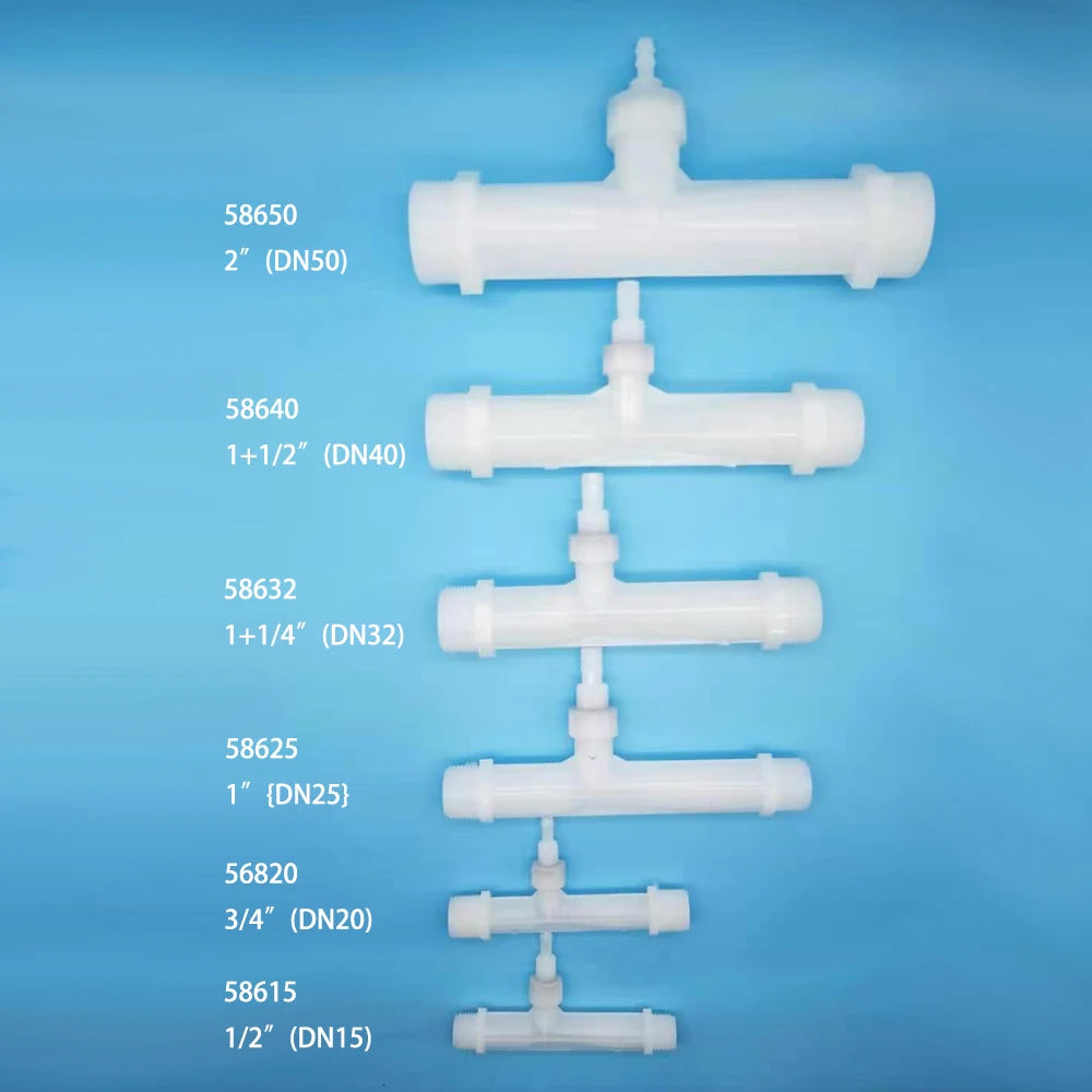 UPVC Inline Ozone Static Mixer DN15–DN100 | Optional PVDF Venturi | Water Treatment