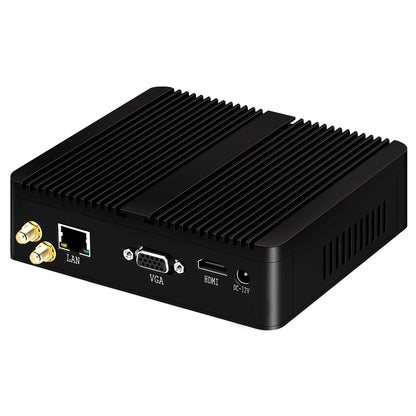 XCY Fanless Mini PC – Intel Celeron J1900, Quad-Core, Gigabit Ethernet, HDMI, VGA, WiFi, Windows/Linux