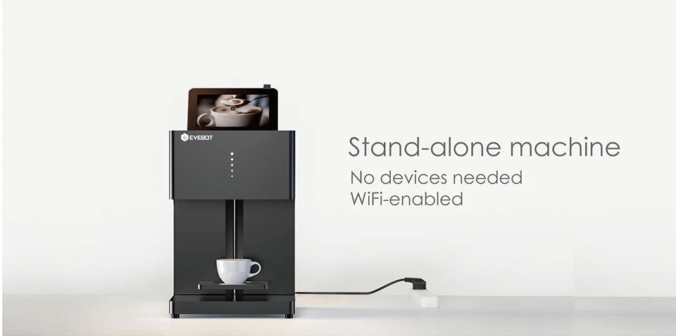 EVEBOT 3D Latte Art Coffee Printer – Automatic Beverage Food Selfie Printer, WiFi