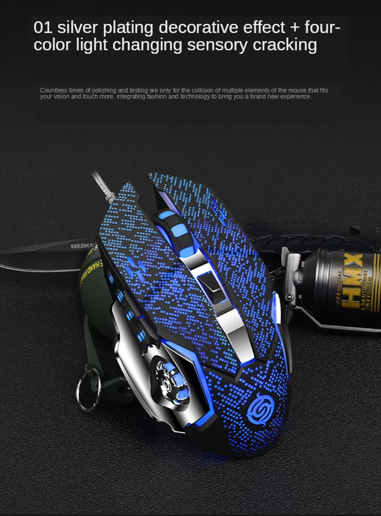 YTOM Viper Q5 Wired Gaming Mouse – 6 Buttons, 4-Grade DPI 1200–3200, Ambidextrous, CE Certified