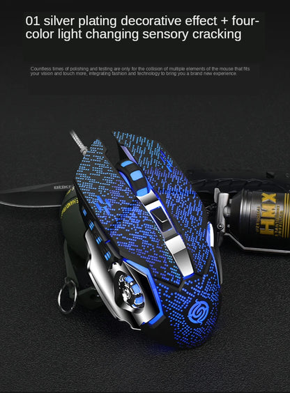 YTOM Viper Q5 Wired Gaming Mouse – 6 Buttons, 4-Grade DPI 1200–3200, Ambidextrous, CE Certified