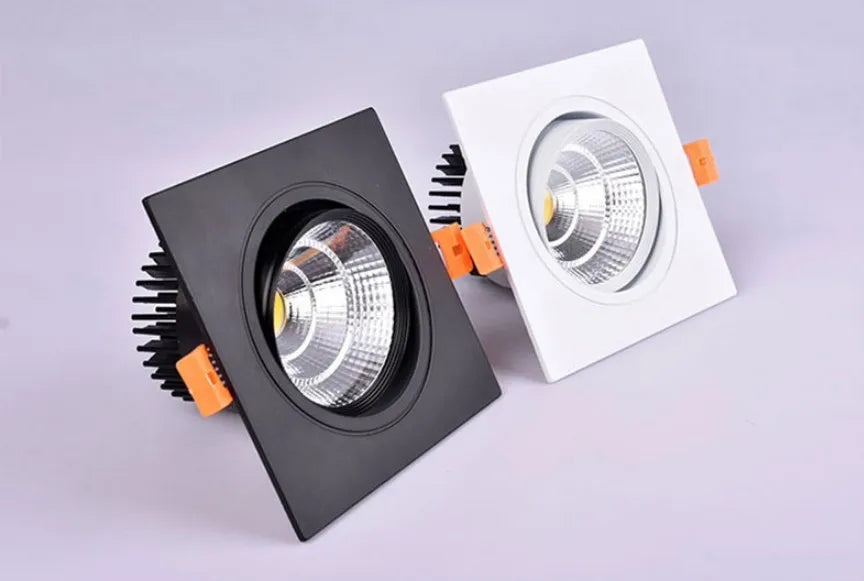 Led Spotlight Ceiling Lamp Recessed LED COB Downlight Dimmable 220V 110V Single double square Led Spot Light