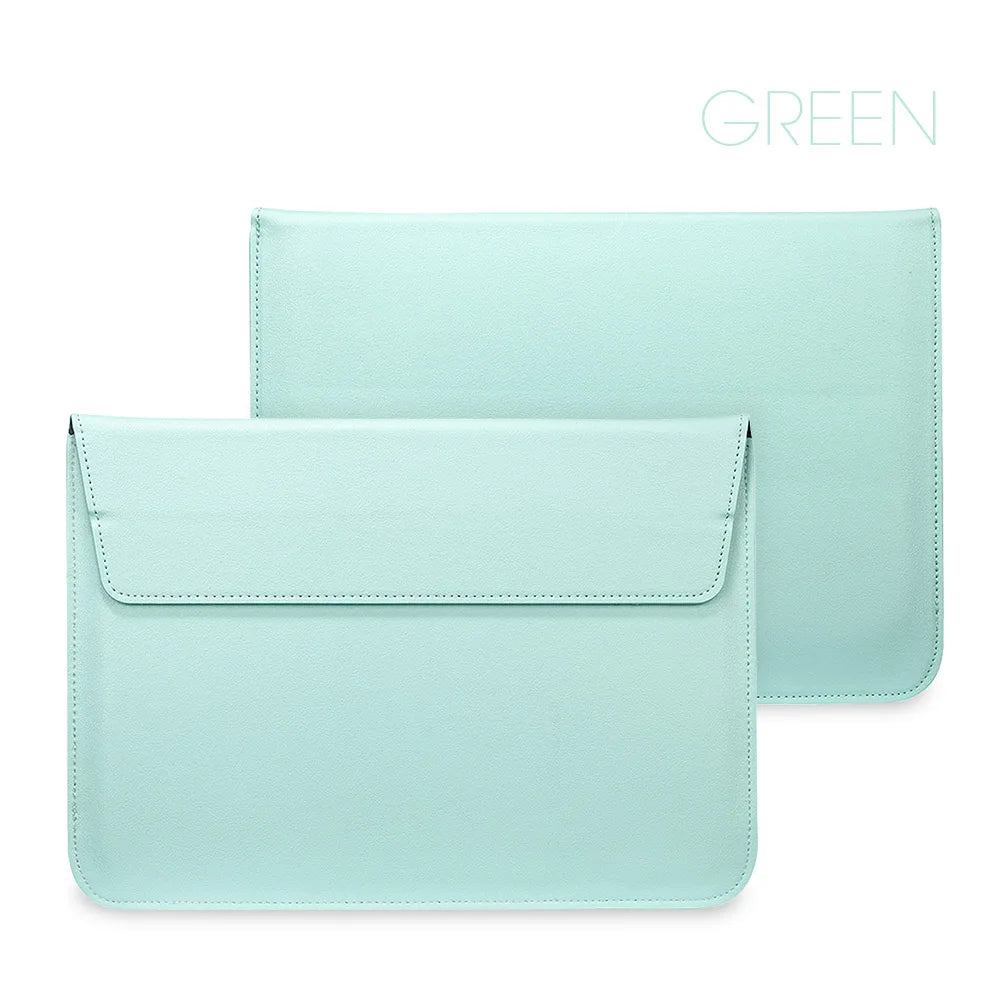 PU Leather Laptop Sleeve Case – 11" to 16.2" | MacBook Air Pro, Notebook Bag | Multiple Colors