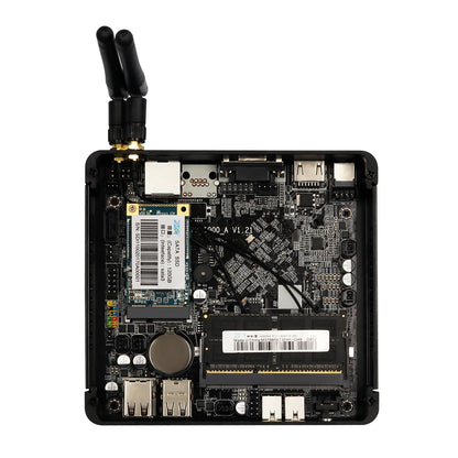 XCY Fanless Mini PC – Intel Celeron J1900, Quad-Core, Gigabit Ethernet, HDMI, VGA, WiFi, Windows/Linux