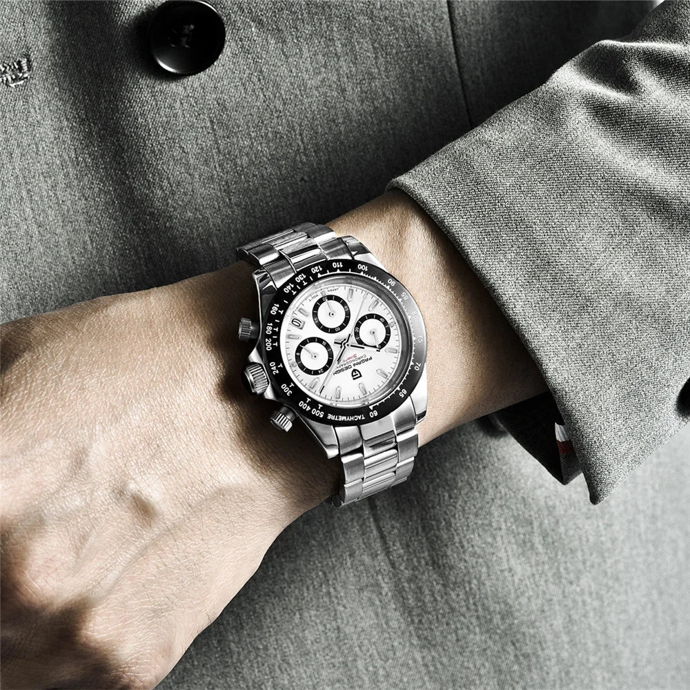 PAGANI DESIGN PD1644 Men's Quartz Chronograph Watch – Sapphire Crystal, 100M Water Resistant