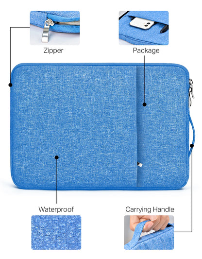 Waterproof Canvas Laptop Sleeve – 11"-15.6", MacBook/Xiaomi/HP, 8 Colors
