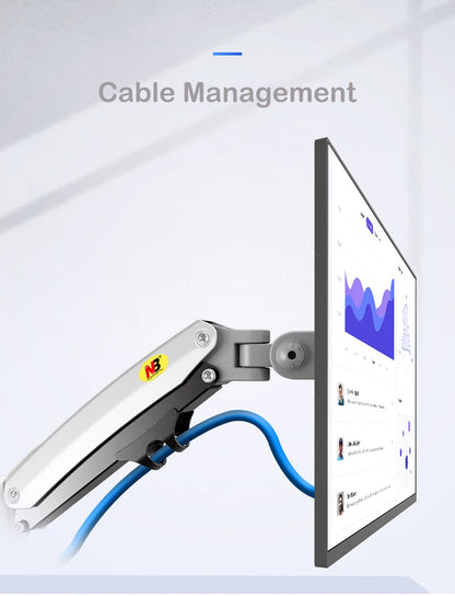 NB H180 Double monitor desk Holder Arm Gas Spring Full Motion 17"-27" LCD TV Mount ergonomic dual arm clamp bracket 2-9kgs each
