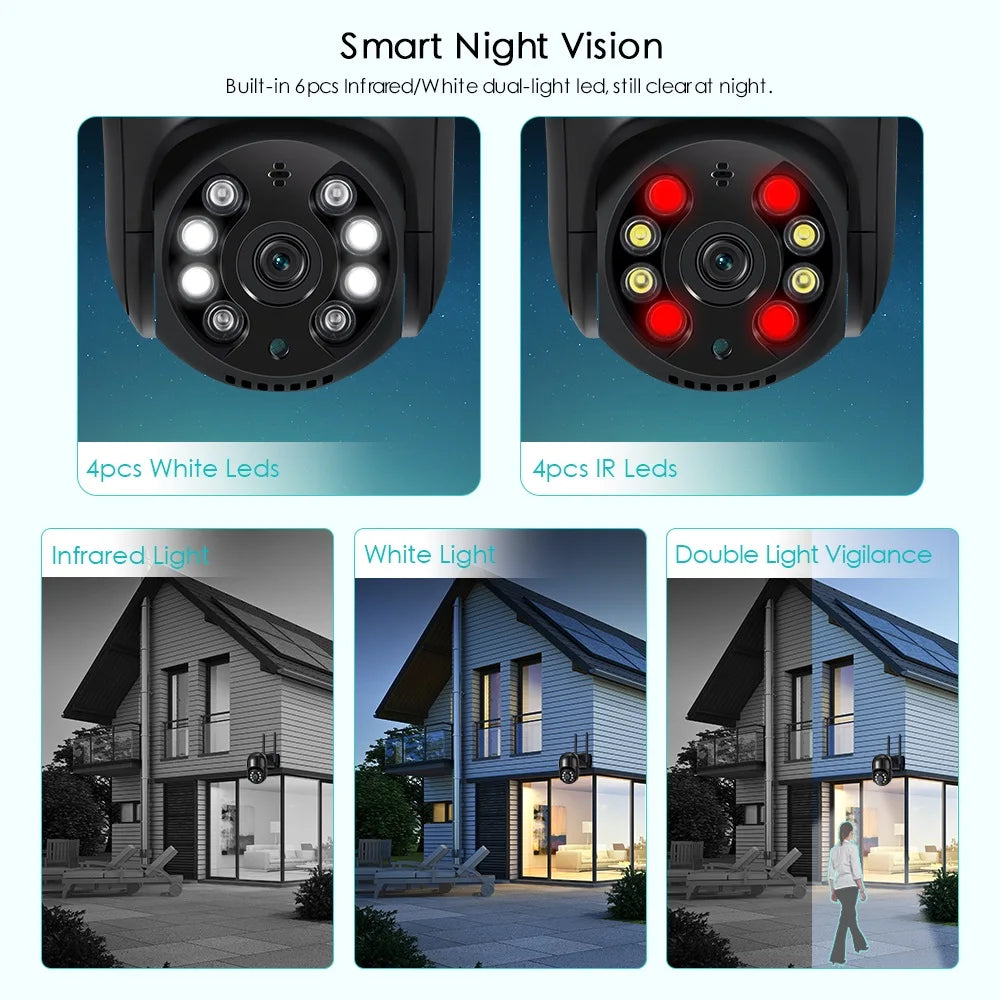 8MP 4K PTZ WiFi IP Camera – Auto Tracking, Speed Dome, Outdoor Smart Surveillance (ICSEE)