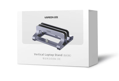 UGREEN Vertical Laptop Stand – Aluminum, Foldable, 1/2/3 Slots for MacBook Air, Pro & Tablets