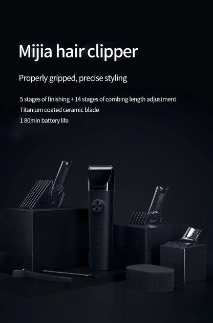 Xiaomi Mijia Wireless Hair Clipper – Titanium Alloy Blade, Men & Kids