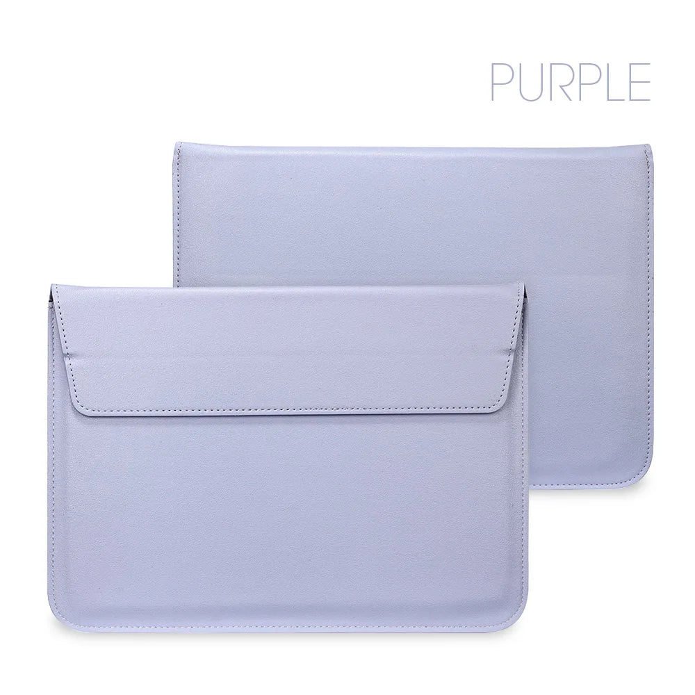 PU Leather Laptop Sleeve Case – 11" to 16.2" | MacBook Air Pro, Notebook Bag | Multiple Colors