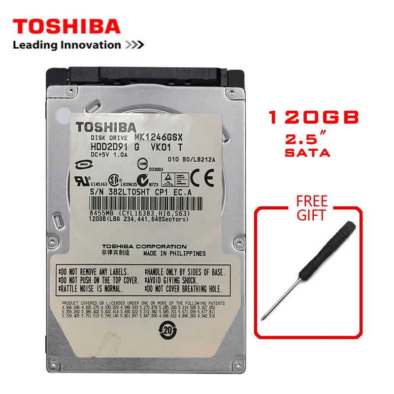 TOSHIBA 2.5" Internal HDD | SATA2 | 80GB to 2TB | 5400–7200RPM | Laptop & Notebook Hard Drive