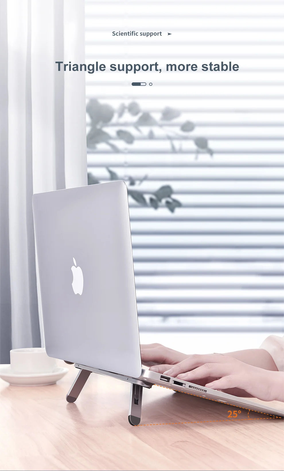 Oatsbasf Laptop Stand – Foldable Mini Riser, Cooling Mount for MacBook Air/Pro, iPad, Dell, Lenovo, Xiaomi