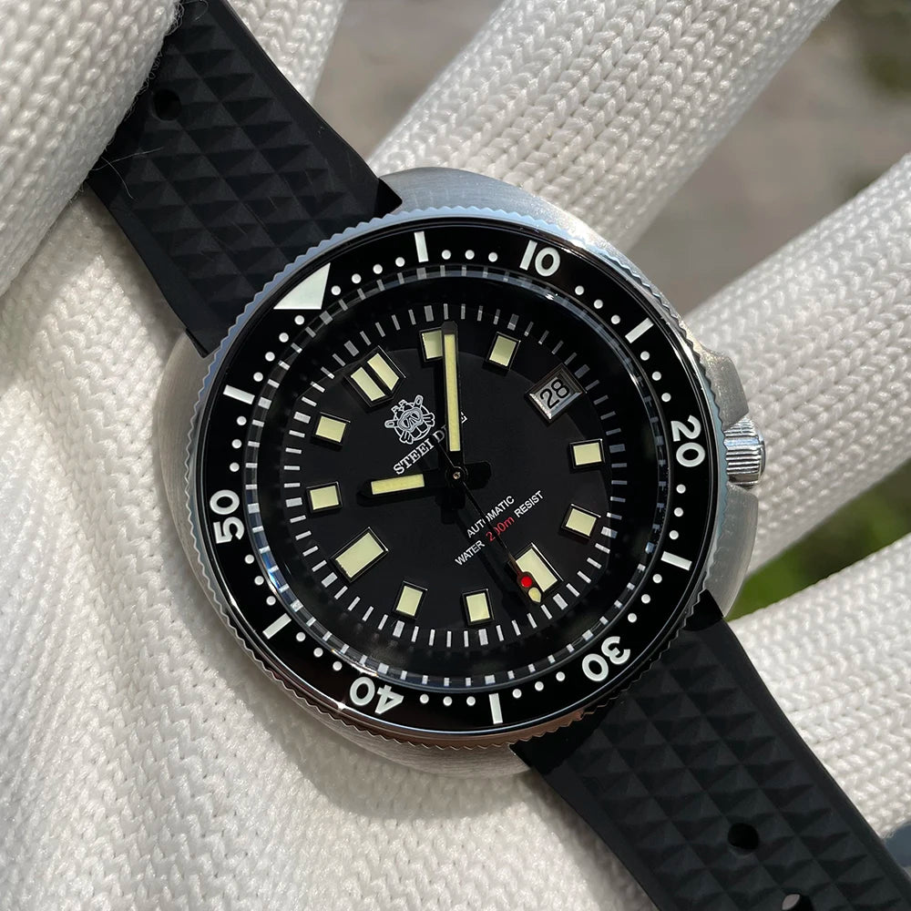 Steeldive SD1970 Automatic Dive Watch – NH35, Sapphire Glass, AR Coating, 200M Waterproof, 6105 Turtle