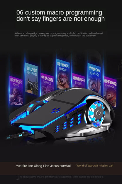 YTOM Viper Q5 Wired Gaming Mouse – 6 Buttons, 4-Grade DPI 1200–3200, Ambidextrous, CE Certified