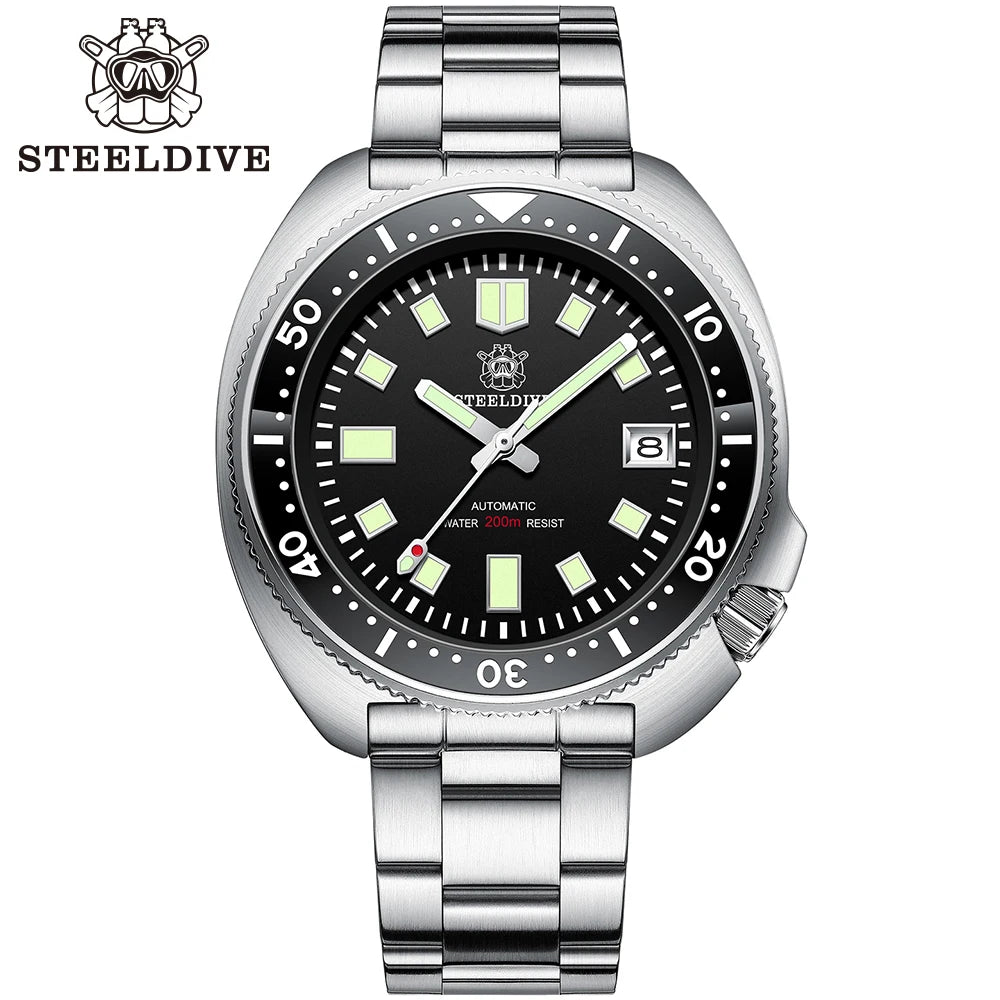 Steeldive SD1970 Automatic Dive Watch – NH35, Sapphire Glass, AR Coating, 200M Waterproof, 6105 Turtle