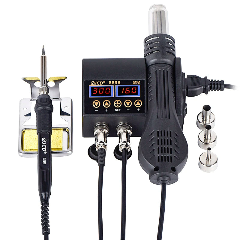 2-in-1 750W Soldering & Rework Station – LCD Digital Display