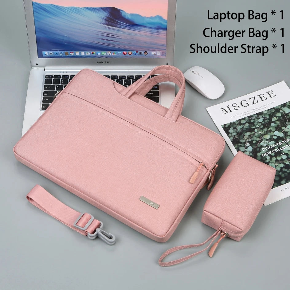 Laptop Shoulder Bag & Sleeve 12–15.6" — Briefcase for MacBook Air/Pro, Lenovo, Dell, Huawei