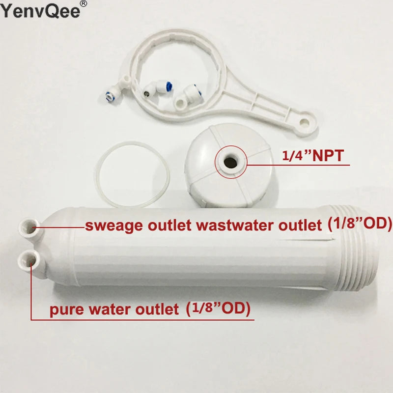 RO Membrane Housing for 3012-400/600 GPD Reverse Osmosis System | All Fittings Included