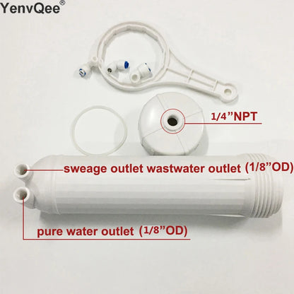 RO Membrane Housing for 3012-400/600 GPD Reverse Osmosis System | All Fittings Included
