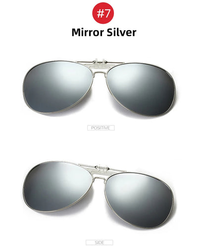 VIVIBEE oversized pilot flip-up sunglasses with polarized lenses, stylish eyewear from R.E.D. Shopping, featuring clip-on design