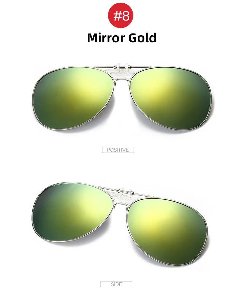 VIVIBEE oversized pilot flip-up clip-on sunglasses with polarized lenses, black frame, and stylish design for outdoor wear.