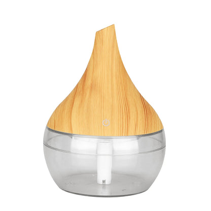 300ml Ultrasonic Humidifier & Aroma Diffuser | Essential Oil | Cool Mist | 7-Color LED | Wood Grain | Home & Office
