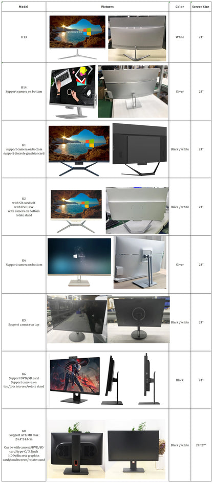 R.E.D. Shopping 24-inch all-in-one gaming PC with touch screen, Core i7/i9 processor, sleek desktop computer, black monoblock design