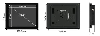 Industrial all-in-one panel PC by R.E.D. Shopping with 10-15 inch resistive touch screen, Intel Core i3, and Windows 10 Pro.