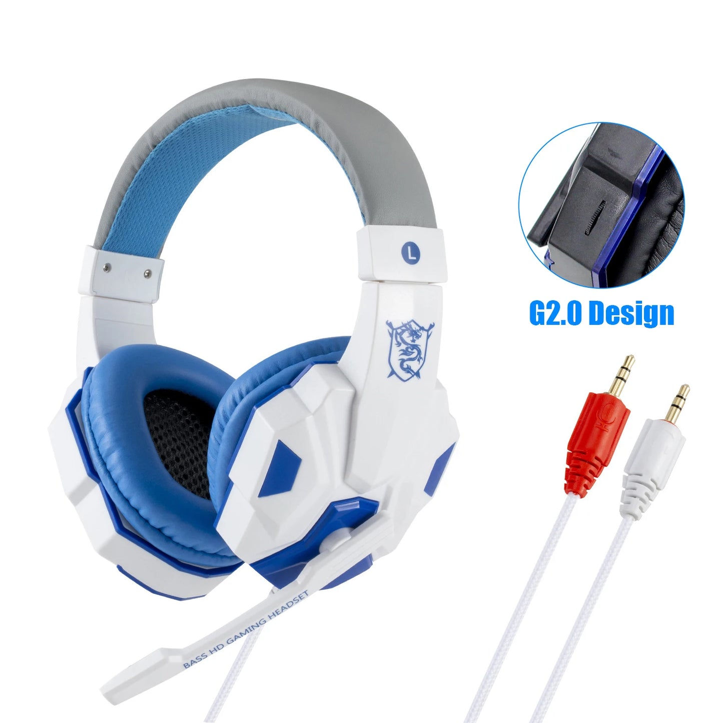 LED Gaming Headset with Microphone – Wired, Bass Stereo for PC, PS4, PS5 & Xbox