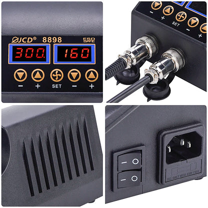 2-in-1 750W Soldering & Rework Station – LCD Digital Display