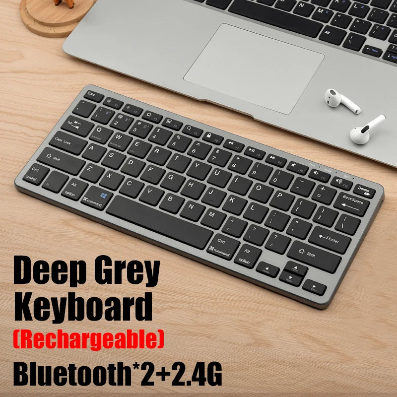 Wireless Bluetooth 5.0 & 2.4G Mini Multimedia Keyboard — For Laptop, PC, TV, iPad, MacBook
