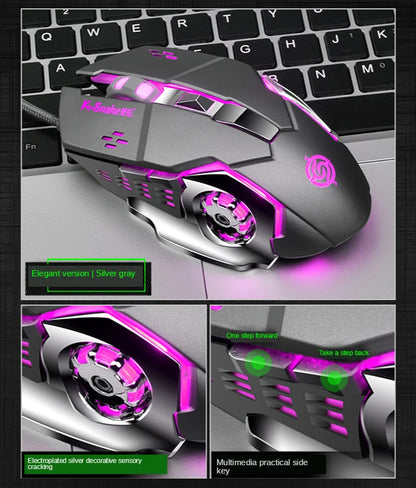 YTOM Viper Q5 Wired Gaming Mouse – 6 Buttons, 4-Grade DPI 1200–3200, Ambidextrous, CE Certified