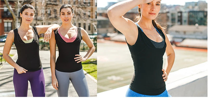 Neoprene sweat sauna vest by R.E.D. Shopping, waist trainer and slimming body shaper for men and women, designed for activewear.