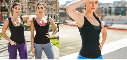 Neoprene sweat sauna vest by R.E.D. Shopping, waist trainer and slimming body shaper for men and women, designed for activewear.